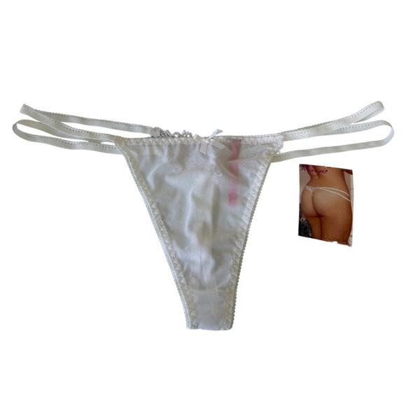 Seven 'til Midnight Other - Seven 'til Midnight White Mesh & Floral Open Crotch Plus Thong Size 3X/4X NEW